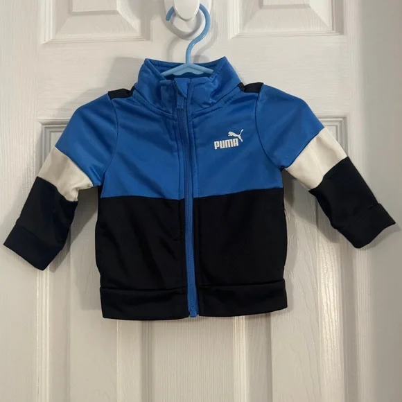 Puma Baby Boy Blue Black and White Two Piece Track Suit Set Like New - Picture 2 of 13